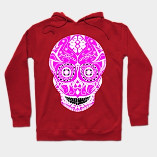 skulll candy in pink pattern in tribal mask ecopop Hoodie